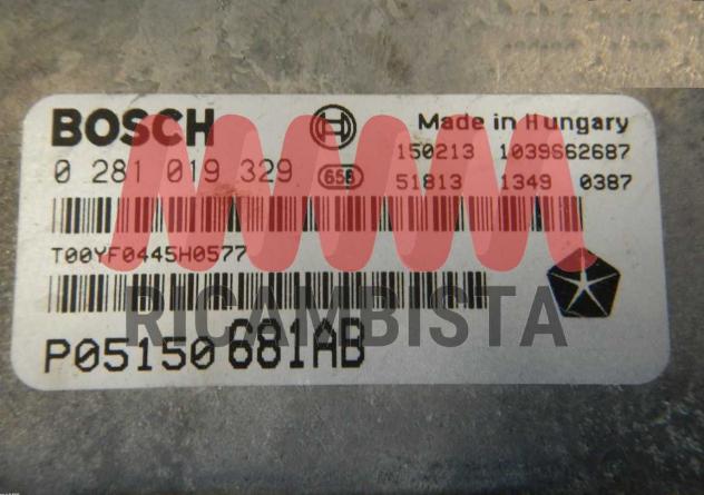 P05150681AB 0281019329 Jeep Cherokee 2.0 centralina motore Bosch - Foto 2