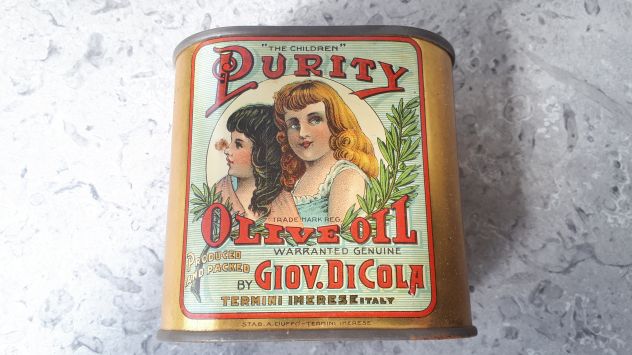 scatola latta metallo antica vintage purity olio giov di cola anni 1800 ottima - Foto 2