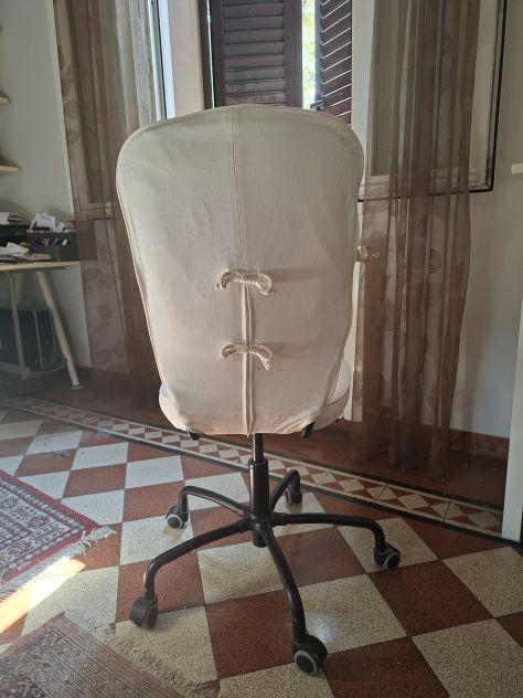 Sedia ufficio girevole bianca usata - Foto 3