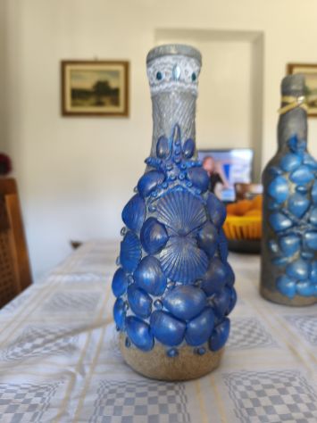 Bottiglia decorata con conchiglie - Foto 3