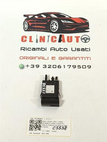 PULSANTE INTERRUTTORE SBRINA LUNOTTO POST. SEAT Leon 1° Serie 1M1959621 ARL (9905)