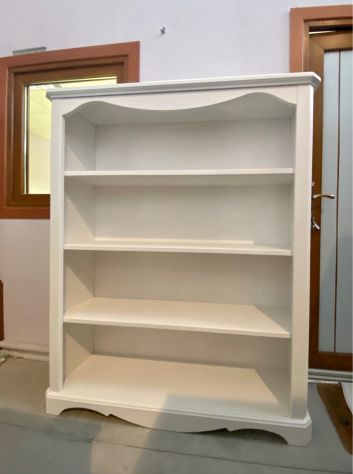 NUOVA LIBRERIA DI VERO LEGNO FINITURA BIANCO SHABBY - Foto 5
