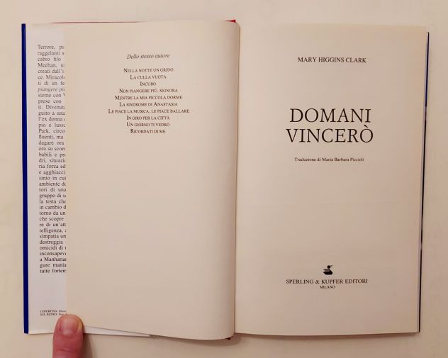 Domani vincerò di Mary Higgins Clark Ed.Sperling & Kupfer, 1995 come nuovo - Foto 5
