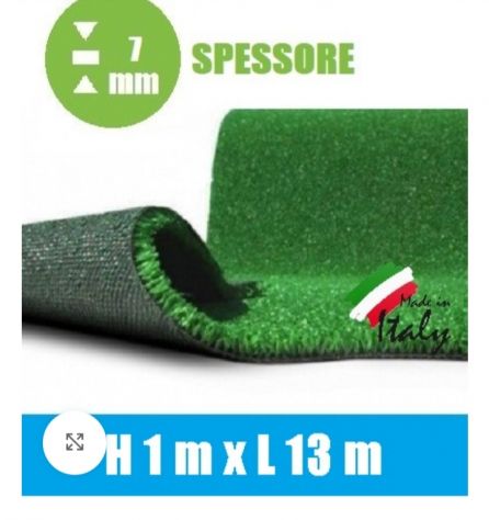 PRATO ERBA VERDE SINTETICO ARTIFICIALE ITALFROM LUNG.13 METRI LARG. 1 M. SP: 7