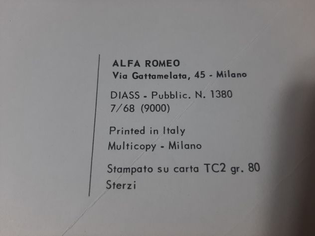 ALFA ROMEO 1750 BERLINA CATALOGO PARTI DI RICAMBIO ORIGINALE - Foto 5