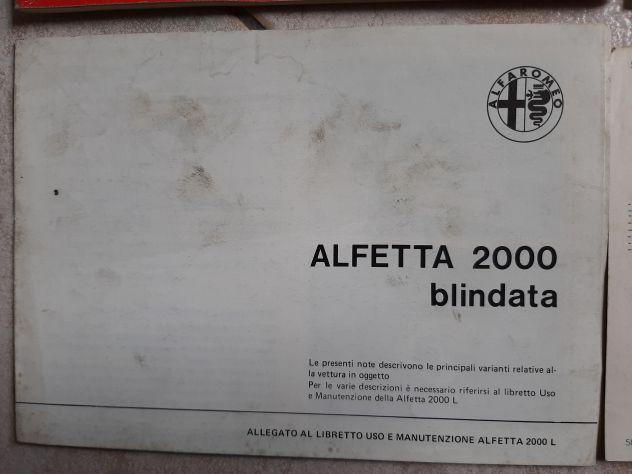 ALFA ROMEO ALFETTA 2000L USO E MANUTENZIONE ORIGINALE+BLINDATA - Foto 4