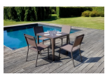 TAVOLO SAN VINCENZO 80x80 ALU CHOCOLATE