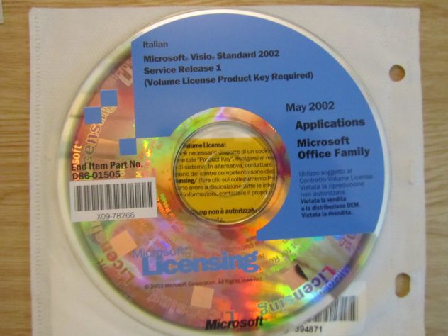Cd originale microsoft visio standard + REGALO MICROSOFT OfficeXP e W7PRO