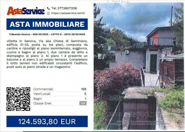 65/2025 U GE - Tribunale Genova - RGE 65/2025 - LOTTO U - ASTA 29/10/2026