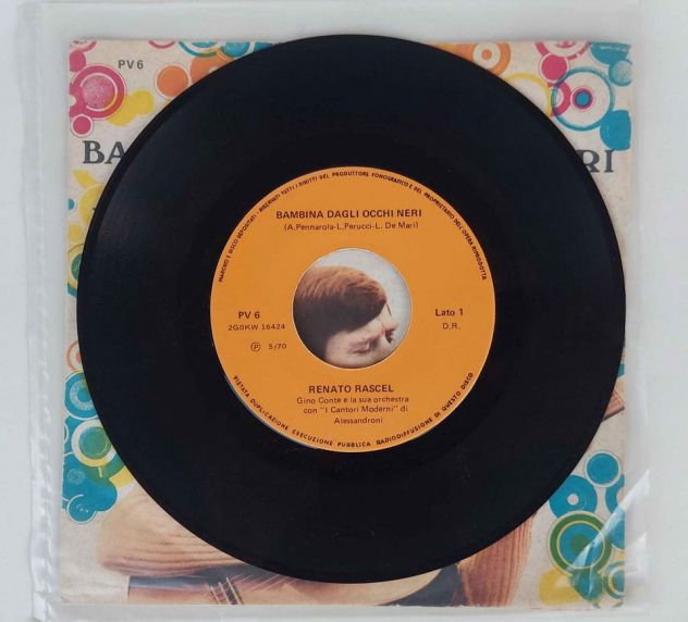 Vinile 45 giri Renato Rascel–Bambina Dagli Occhi Neri/Renatino E La Coscienza - Foto 2