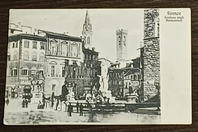 Antica cartolina Piazza della Signoria a Firenze.