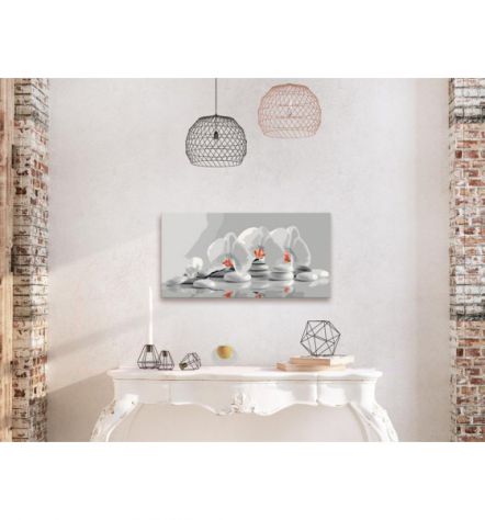 Quadro Fai Da Te 80x40 Cm. Fiori Bianchi ARREDALACASA Spedizione Gratis - Foto 2