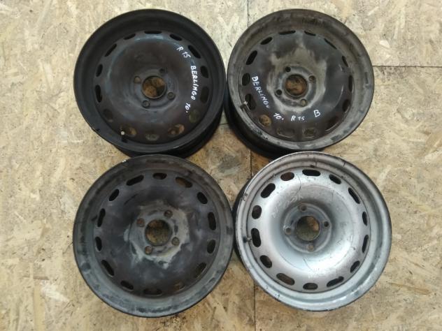 4 CERCHI IN FERRO CITROEN Berlingo 1° Serie Da 15 (9602)