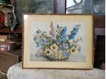R126 - ANTICA STAMPA CESTO CON FIORI