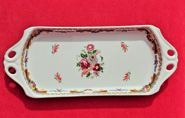 Vassoio Vintage in porcellana con decorazioni floreali - Foto 4