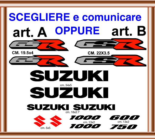 Adesivi suzuki GSR 1000 - 600 oppure 750