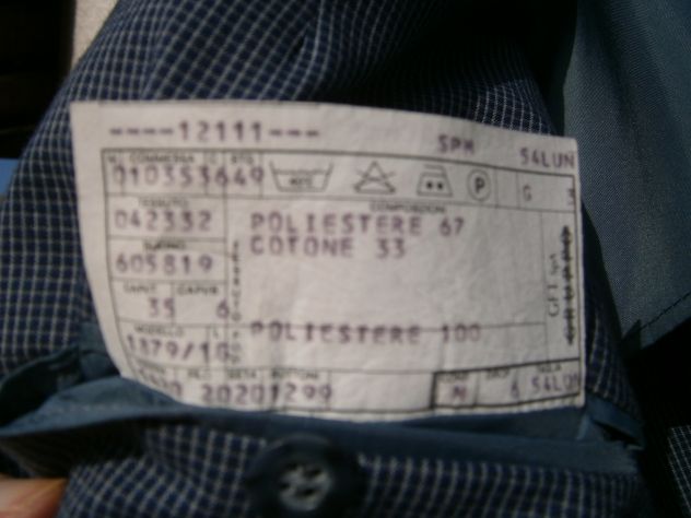 Giacca sartoriale estiva "Wash and Wear"misto cotone - 54 quadretti blu/ bianco - Foto 9