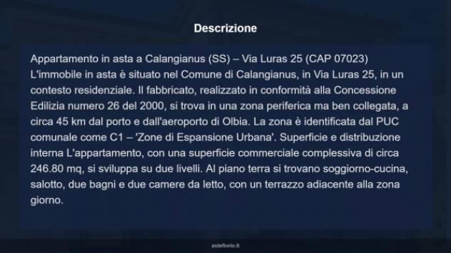 Immobile in asta di 246 m² con più di 5 locali e box auto in vendita a Calangianus - Foto 14