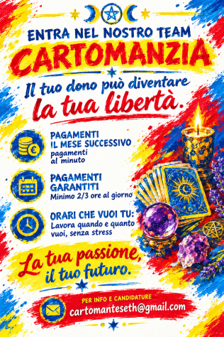 🔮CERCASI CARTOMANTI – LAVORO DA CASA🔮