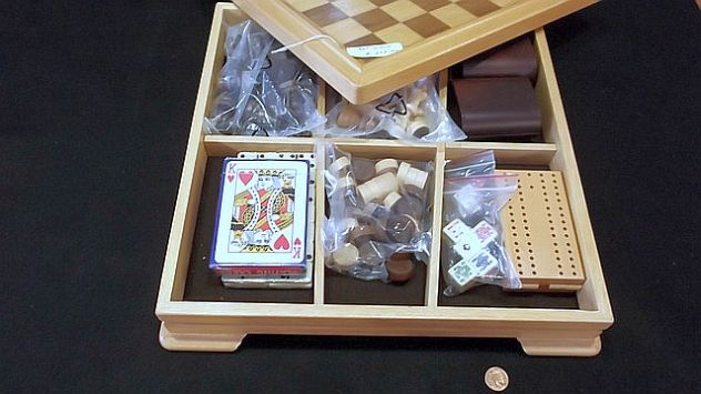Scacchiera set giochi completo in legno, Italfama - Articolo Nuovo -