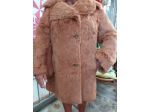 Cappottino di lapin miele con tasche dressing vintage taglia 44+