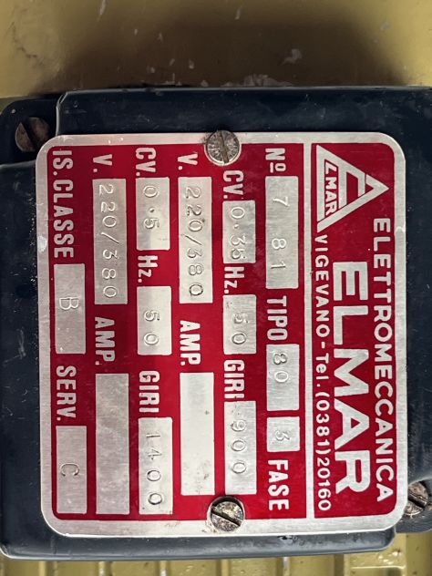 ELMAR Motore Trifase HP 0.35 giri - Foto 4