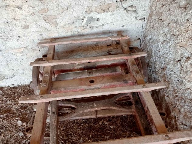 Carro agricolo antico in legno - Foto 6