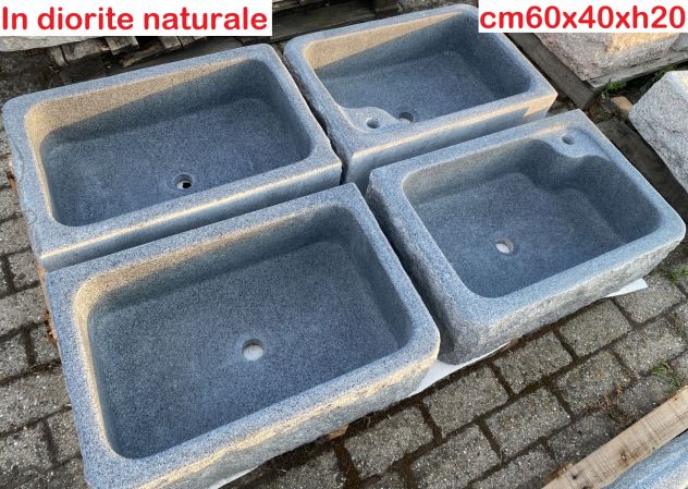 Lavello lavandino per cucina in pietra granito diorite 60cm - Foto 8
