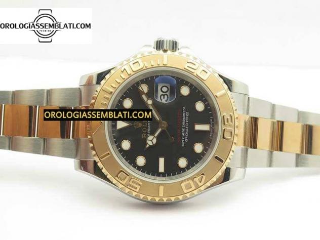 Rolex Replica YACHT-MASTER 116622 1:1 BEST EDITION QUADRANTE NERO SU BRACCIALE SS/RG SA3135 - Foto 3
