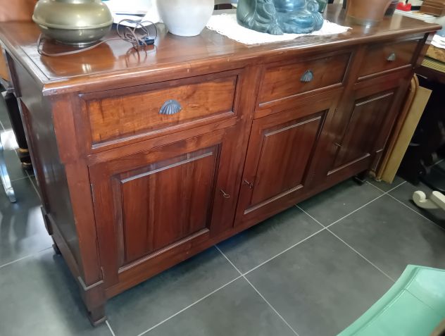 PARTICOLARE ELEGANTE CREDENZA DI ANTIQUARIATO FRANCESE PROVENZALE IN NOCE - Foto 8
