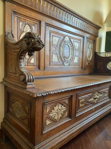 Cassapanca in legno con schienale - Foto 4