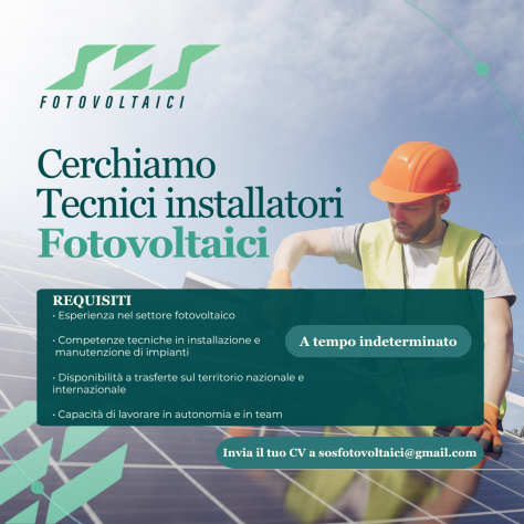 Tecnico Installatore e Manutentore Impianti Fotovoltaici