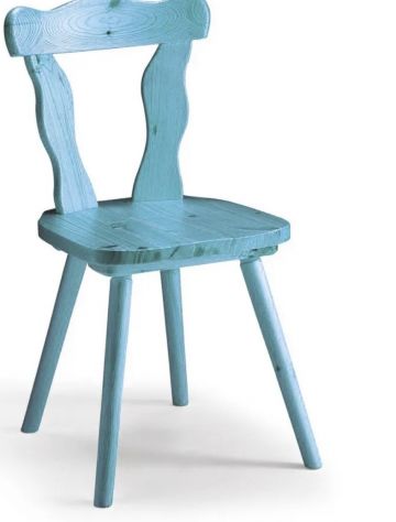Sedia Patrizia, Sedia In Legno Di Pino Rustica IN AZZURRA ANLINA, BIANCO O VERDE