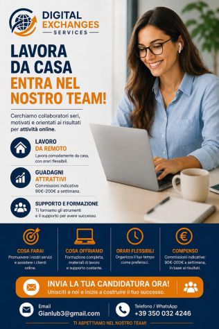 Assistente Servizi Finanziari Online – Lavoro da Remoto