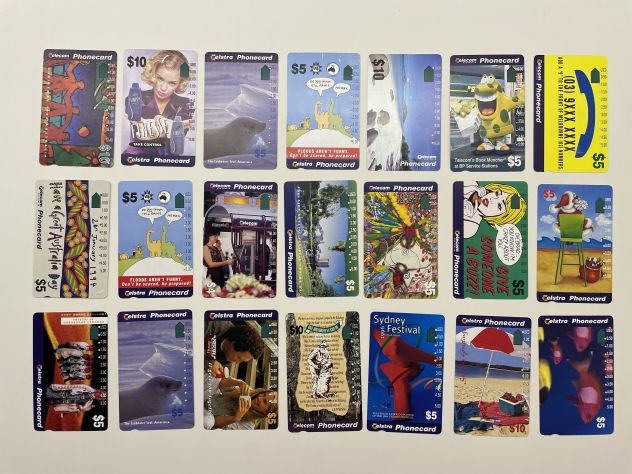 Lotto 21 carte schede telefoniche AUSTRALIA Telstra 1993