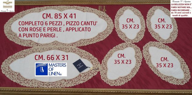 CENTRI LINO PIZZO TOMBOLO E CANTU' FATTI A MANO 5 MODELLI - Foto 7