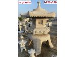 Lanterna Giapponese gigante Rokkaku Yukimi in pietra granito