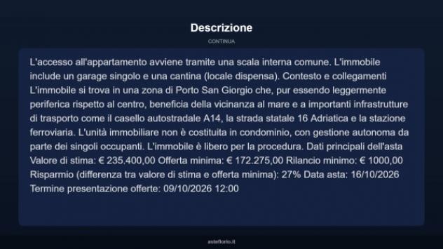 Immobile in asta di 118 m² con più di 5 locali e box auto in vendita a Porto San Giorgio - Foto 14