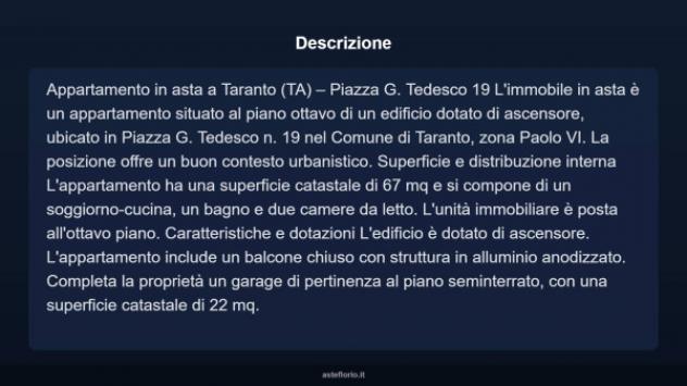 Immobile in asta di 89 m², box auto in vendita a Taranto - Foto 17