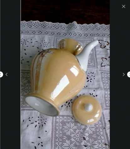 brocca antica carl thielsch ceramica senape altwasser slesia anni 900 ottima - Foto 3