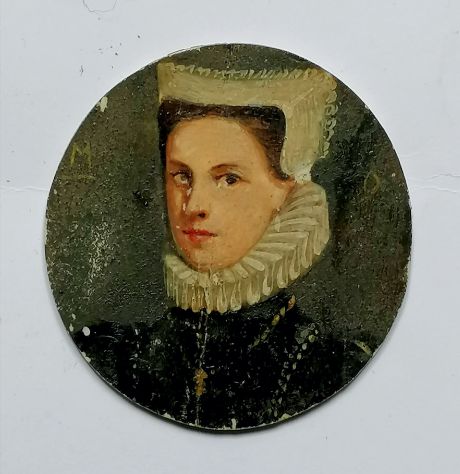 RARA MINIATURA DI EPOCA ELISABETTIANA RITRATTO DI DAMA, 1500-1600. - Foto 5
