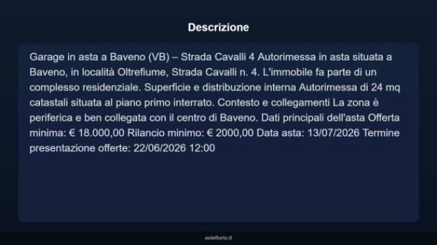 Immobile in asta di 24 m² in vendita a Baveno - Foto 3