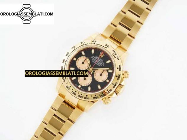Rolex Replica DAYTONA 116508 1:1 BEST EDITION QUADRANTE NERO/YG SU BRACCIALE YG SA4130 V2 - Foto 6