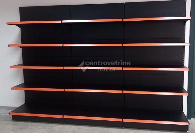 SCAFFALE IN FERRO NERO DA 303 CON PIANO BASE 50 E PIANI DA 40 - Foto 2