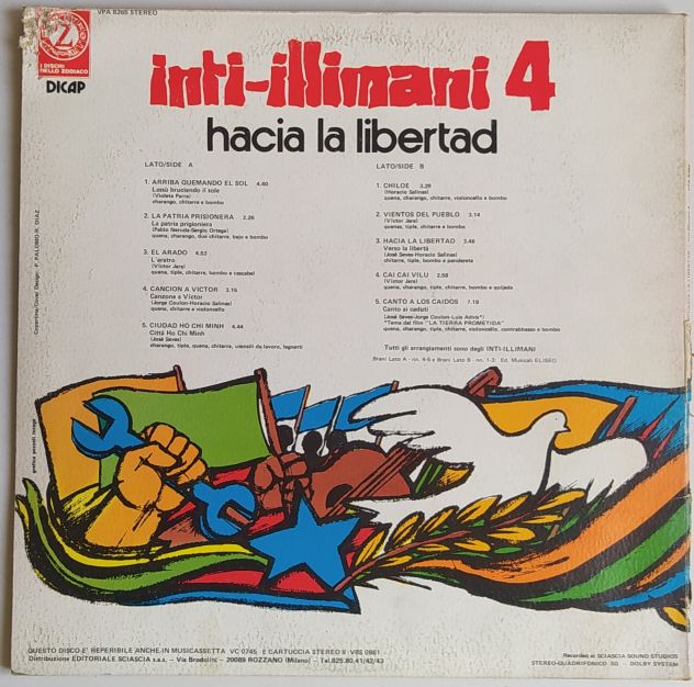 INTI ILLIMANI 4 -Hacia la Libertad- Ed Zodiaco-SIAE- LP 1974 - Foto 3