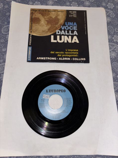 VINILE COME NUOVO 45 GIRI,RARO:”UNA VOCE DALLA LUNA”AMSTRONG,COLLINS,ALDRIN - Foto 3