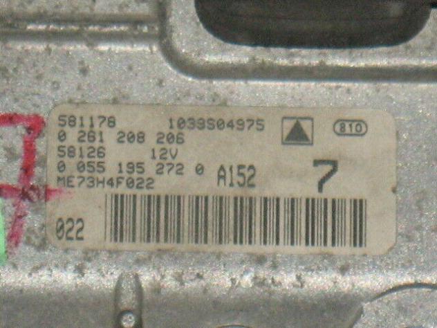 0261208206 ECU CENTRALINA FIAT BOSCH 0261208206 55195272 ME 7.3 H4 - Foto 2