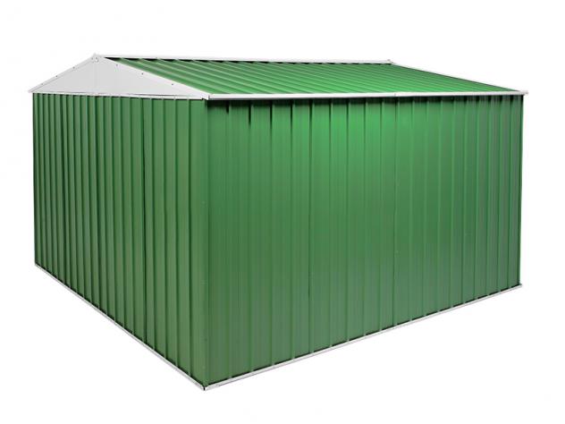 Box prefabbricato, casetta da giardino in lamiera zincata. Capanno deposito attrezzi in Acciaio Zincato 3.60 x 3.45 m x h2.12 m - Peso 150 KG – 12,42 - Foto 3