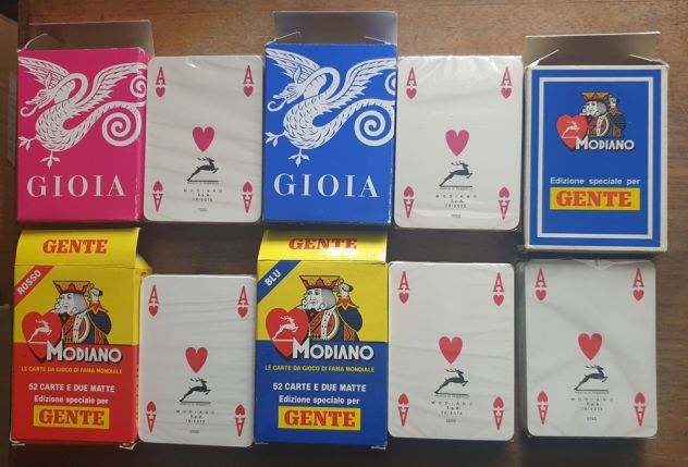 Lotto 5 mazzi di carte poker da collezione