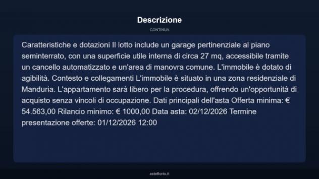 Immobile in asta di 71 m², box auto in vendita a Manduria - Foto 4